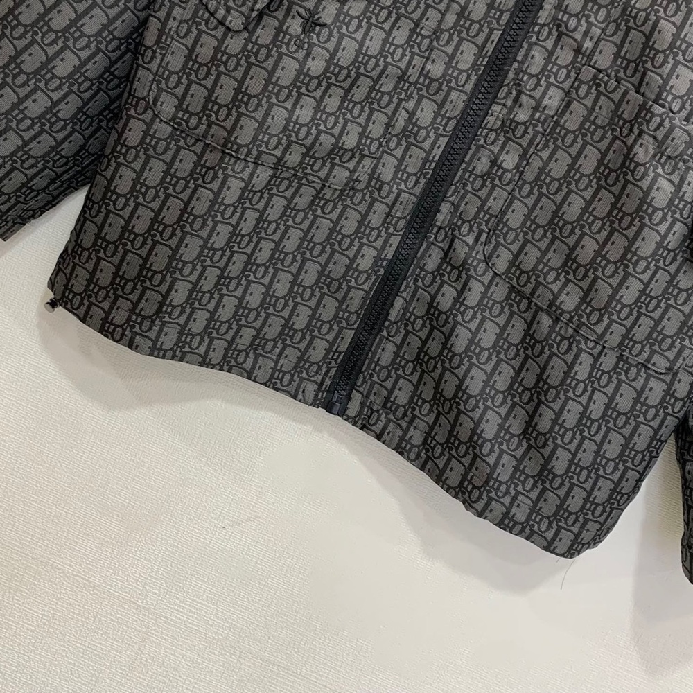Dior Grey Oblique Monogram Hooded Windbreaker Jacket - Picture 4 of 7